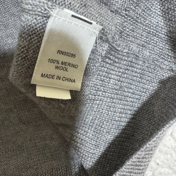 Express Mens Argyle V Neck Merino Wool Pullover Sweater Size M Preppy Stretch - Picture 4 of 4